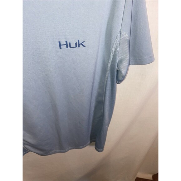 Huk Men’s Fishing Shirt Size Small Blue Athleisure Activewear Outdoors - Picture 7 of 12